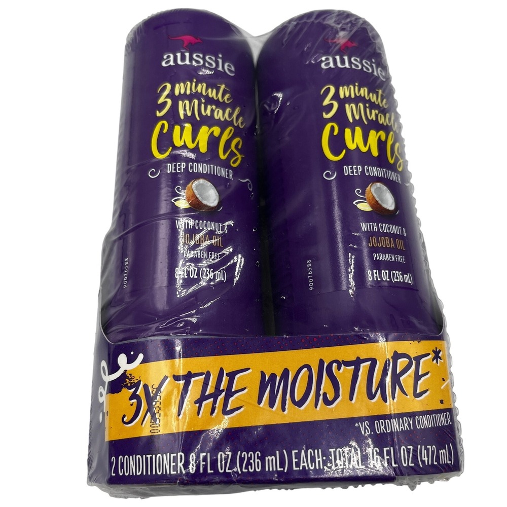 Aussie 3 Minute Miracle Curls Deep Conditioner 16oz Purple NEW 2-Pack